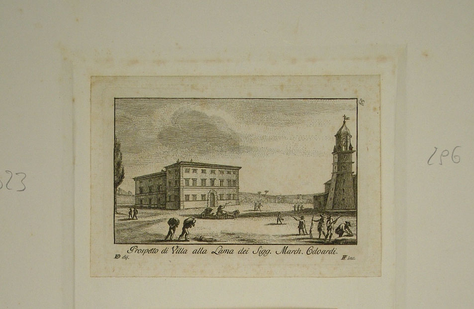 veduta della villa alla Lama ad Ascoli (stampa) di Orsini Baldassarre (attribuito), Faucci Raimondo (attribuito) (ultimo quarto sec. XVIII)