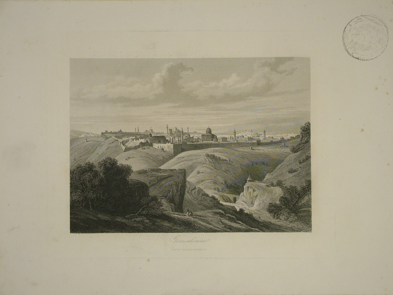 veduta di Gerusalemme (stampa) - ambito tedesco (seconda metà sec. XIX)