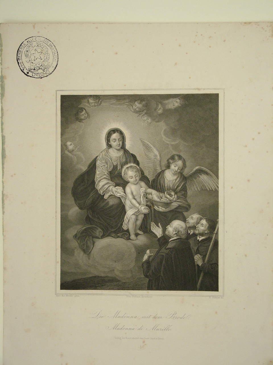 Madonna con Bambino e devoti (stampa) di Schuler Edoward (sec. XIX)
