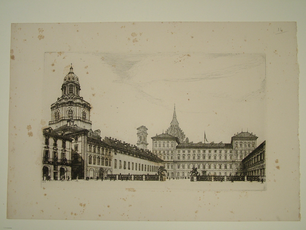 Palazzo Reale di Torino, veduta di un palazzo (stampa) di Carbonati Antonio (attribuito) (prima metà sec. XX)
