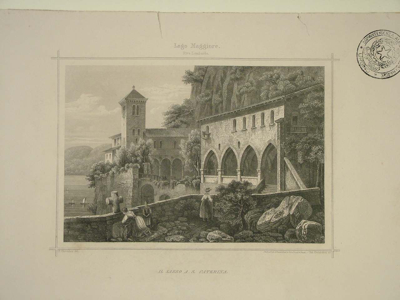 Il Sasso a S. Caterina, veduta del Lago Maggiore (stampa) di Steinicken Christian (seconda metà sec. XIX)