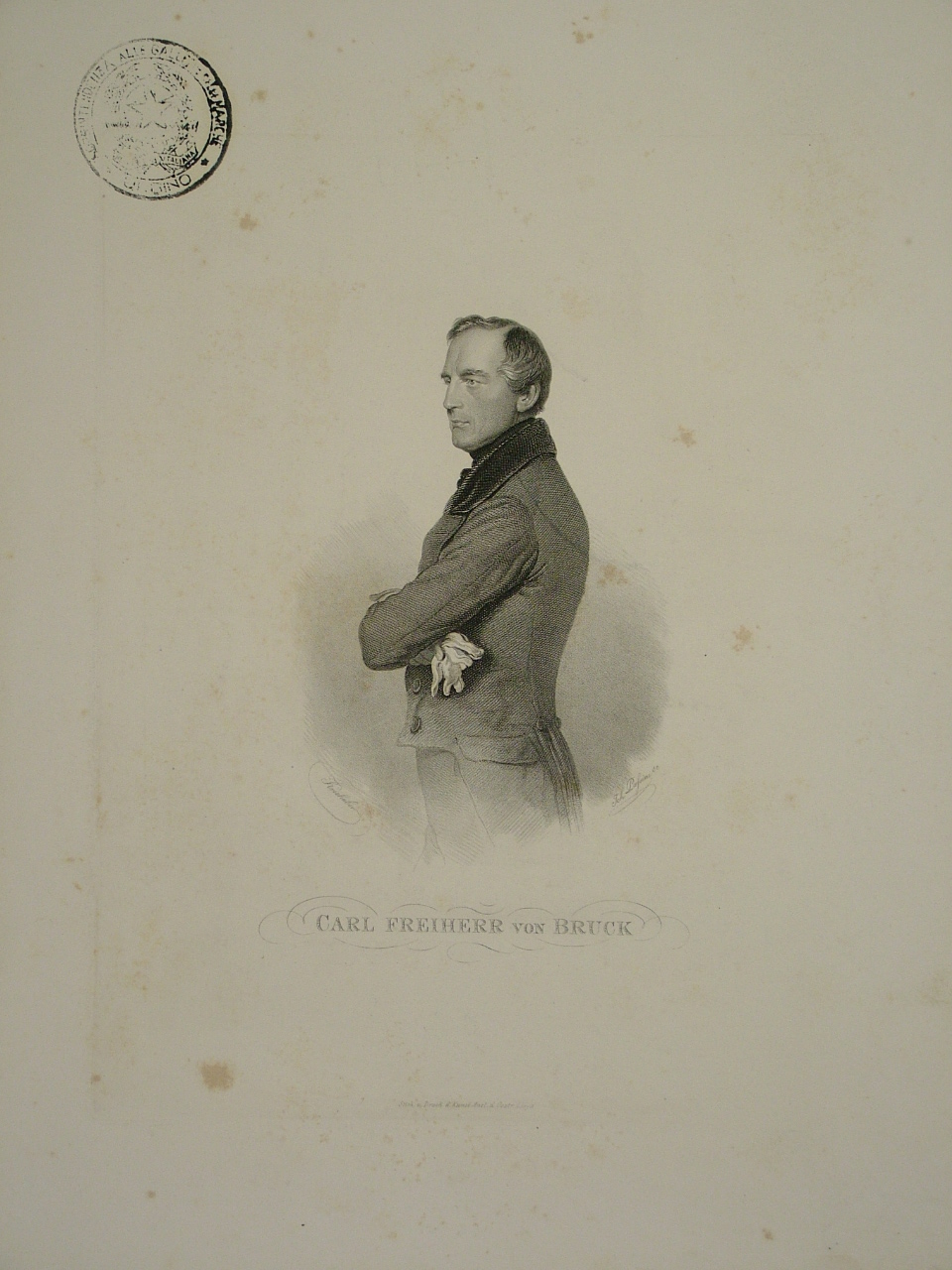 ritratto di Carl Freiherr von Bruck (stampa) di Lafsinisc Ich (seconda metà sec. XIX)