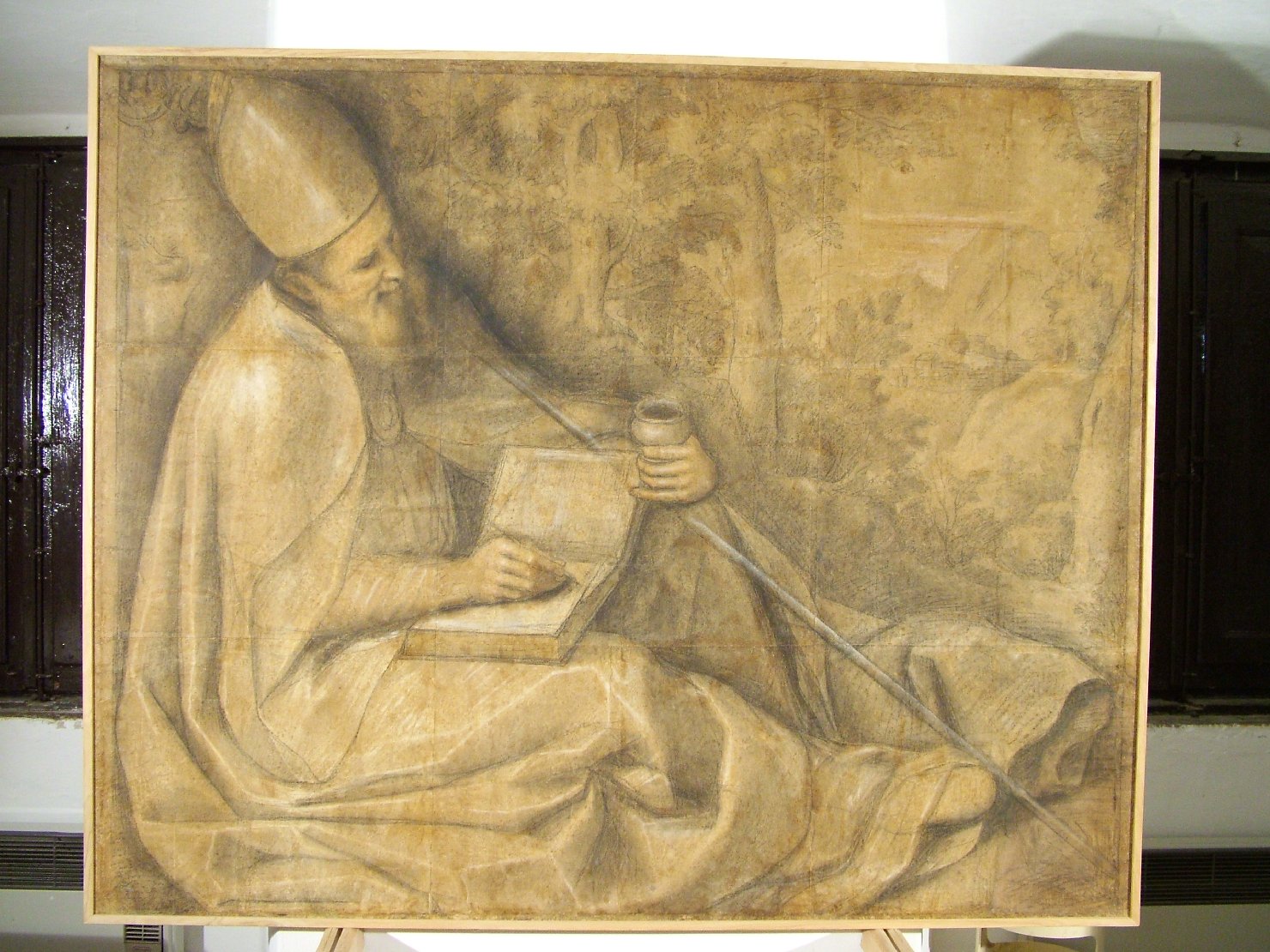 Santo vescovo (disegno) di Barocci Federico (bottega) (secc. XVI/ XVII)