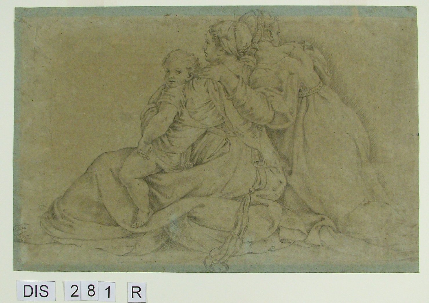 figura femminile seduta (disegno) - ambito Italia centrale (sec. XVIII)