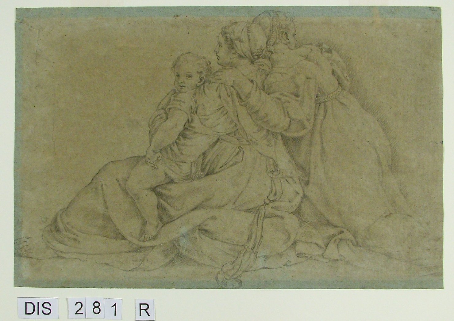 figura femminile seduta (disegno) - ambito Italia centrale (sec. XVIII)