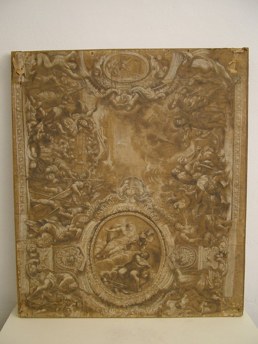 Enea ed Evandro, Morte di Turno, storie di Enea (disegno) di Pietro da Cortona (secondo quarto sec. XVII)