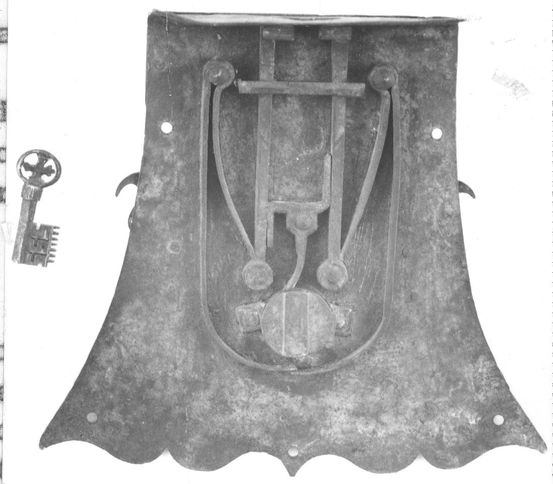 serratura - bottega italiana (fine/inizio secc. XV/ XVI)