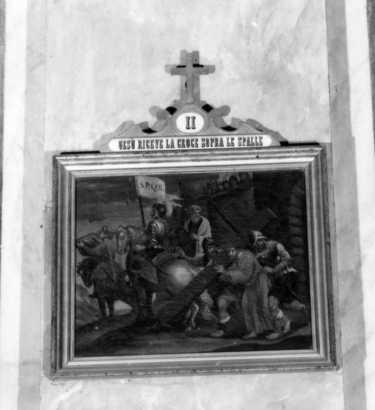 stazione II: Gesù caricato della croce (dipinto, elemento d'insieme) - ambito marchigiano (sec. XVIII)