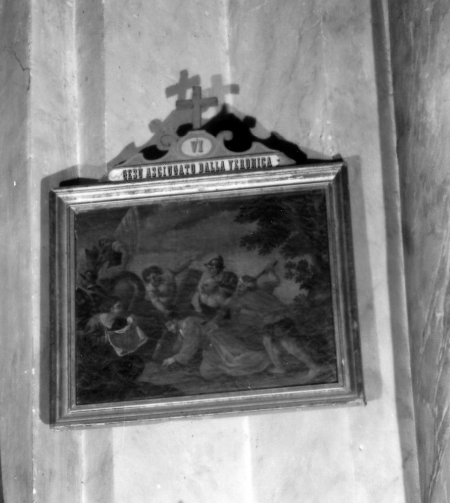 stazione VI: Gesù asciugato dalla Veronica (dipinto, elemento d'insieme) - ambito marchigiano (sec. XVIII)