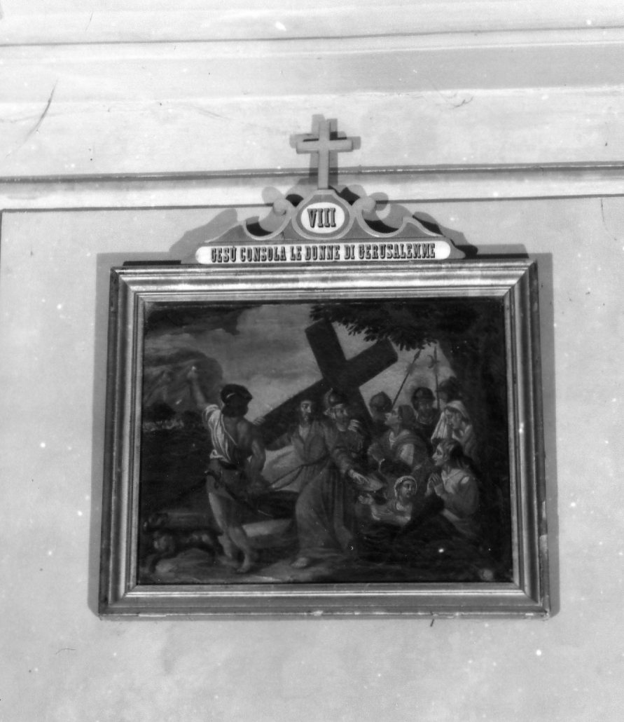 stazione VIII: Gesù consola le donne di Gerusalemme (dipinto, elemento d'insieme) - ambito marchigiano (sec. XVIII)