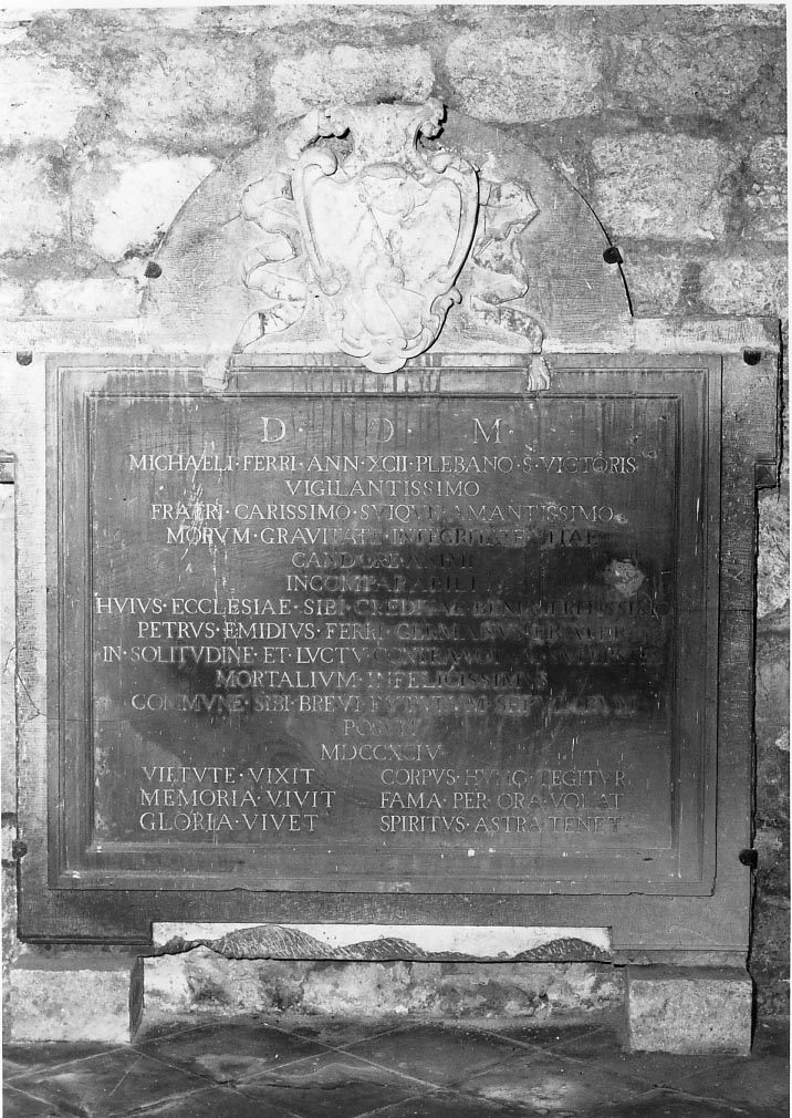 lapide commemorativa - ambito ascolano (fine sec. XVIII)