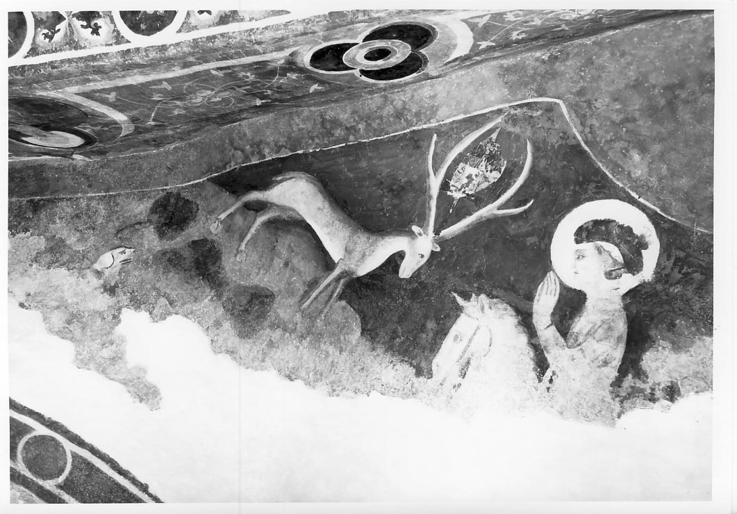 Sant'Eustachio incontra il cervo, Sant'Eustachio (dipinto murale, ciclo) - ambito marchigiano (sec. XV)