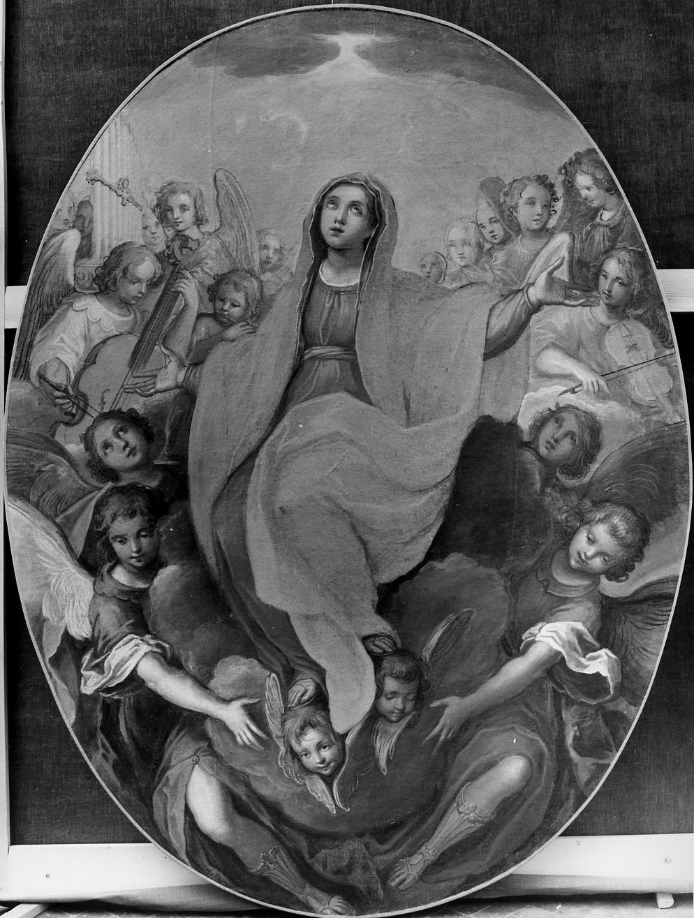Madonna Assunta con angeli (dipinto) di Cialdieri Girolamo di Bartolomeo (secondo quarto sec. XVII)