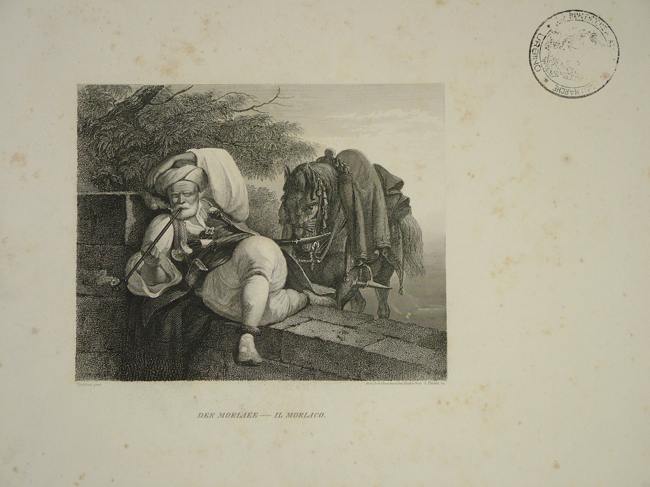 figura con animale (stampa) di Passini Johan Nepomuk (terzo quarto sec. XIX)