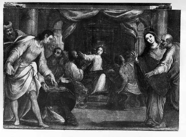 disputa di Gesù con i dottori nel tempio (dipinto) di Cialdieri Girolamo di Bartolomeo (sec. XVII)