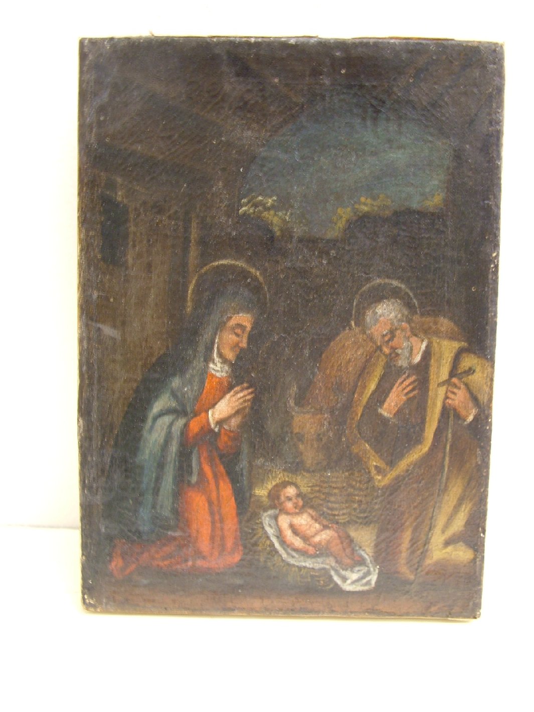 natività di Gesù (dipinto, elemento d'insieme) - ambito marchigiano (sec. XVIII)