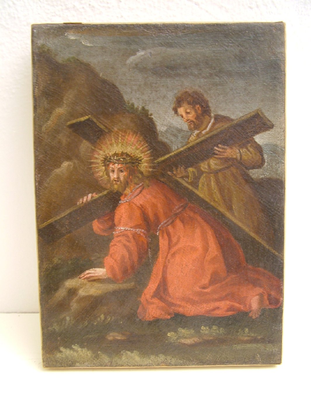 salita di Cristo al monte Calvario (dipinto, elemento d'insieme) - ambito marchigiano (sec. XVIII)