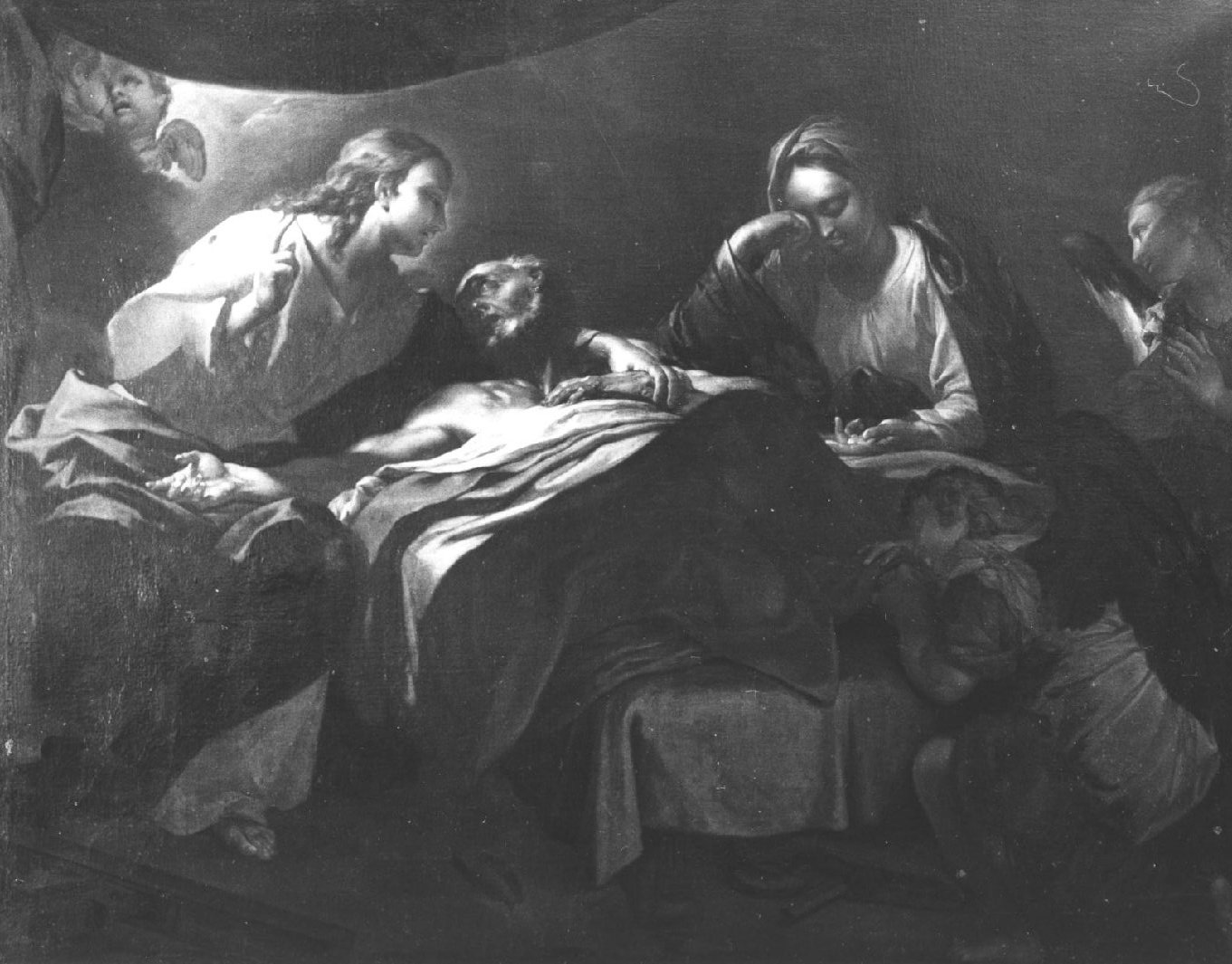 morte di San Giuseppe (dipinto) di Trevisani Francesco (sec. XVIII)