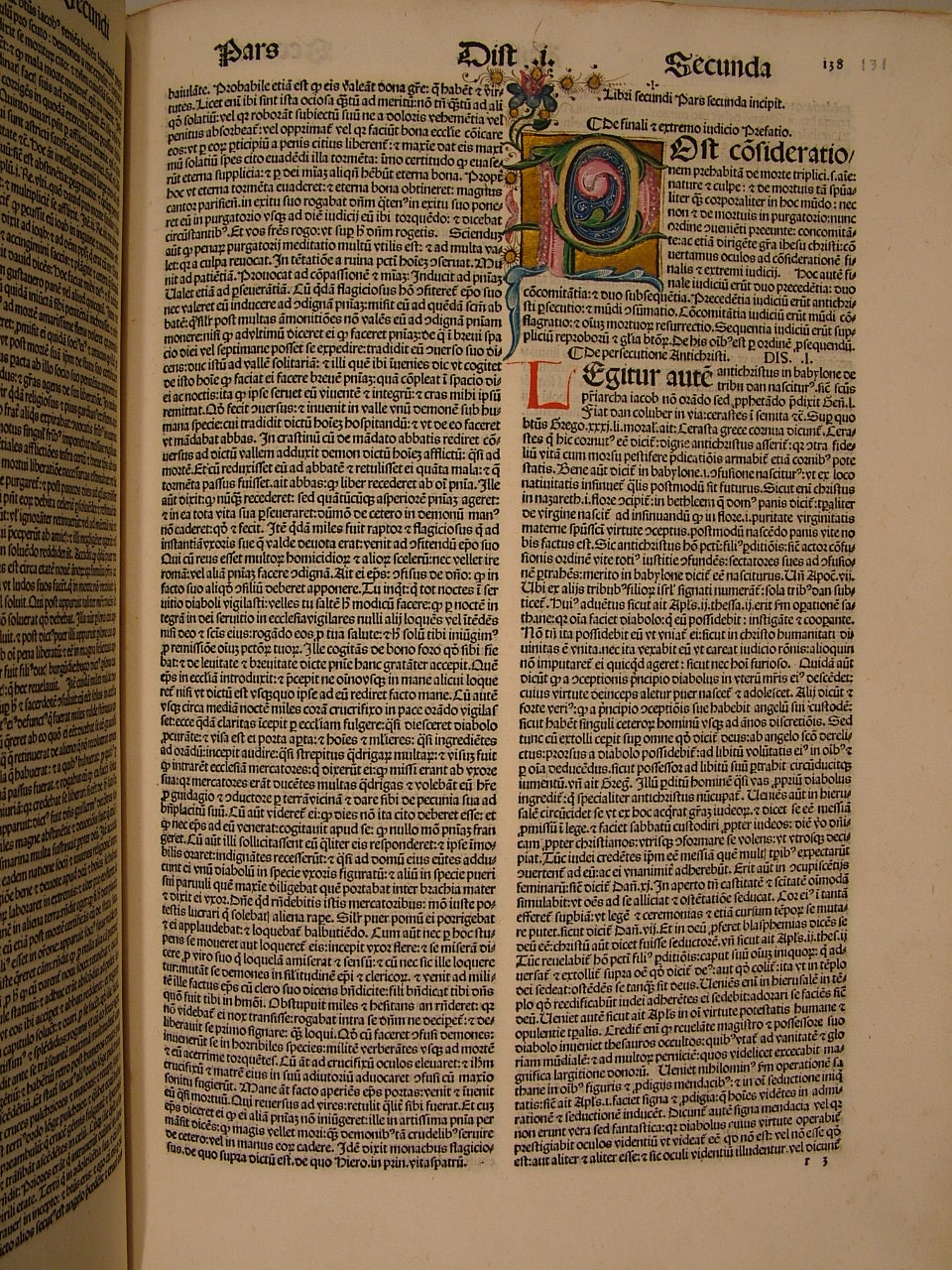 iniziale "P" (miniatura, elemento d'insieme) - ambito Italia centro-settentrionale (fine sec. XV)