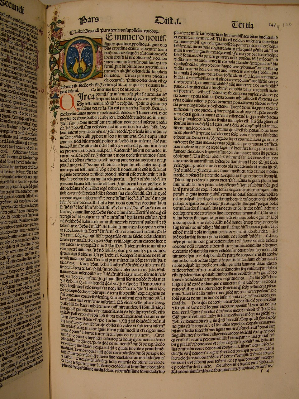 iniziale "D" (miniatura, elemento d'insieme) - ambito Italia centro-settentrionale (fine sec. XV)