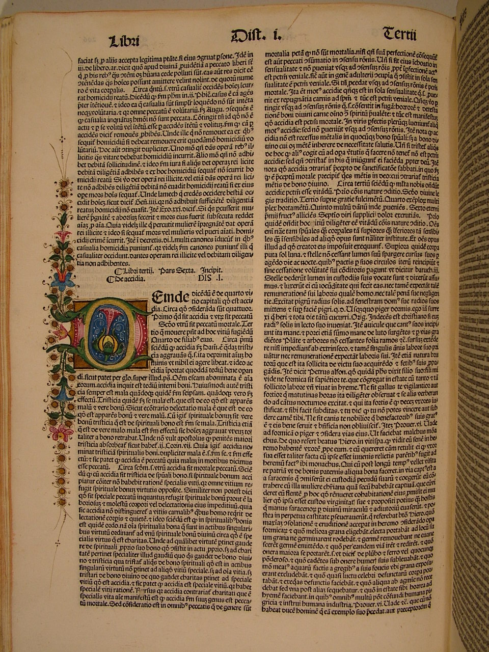 iniziale "D" (miniatura, elemento d'insieme) - ambito Italia centro-settentrionale (fine sec. XV)