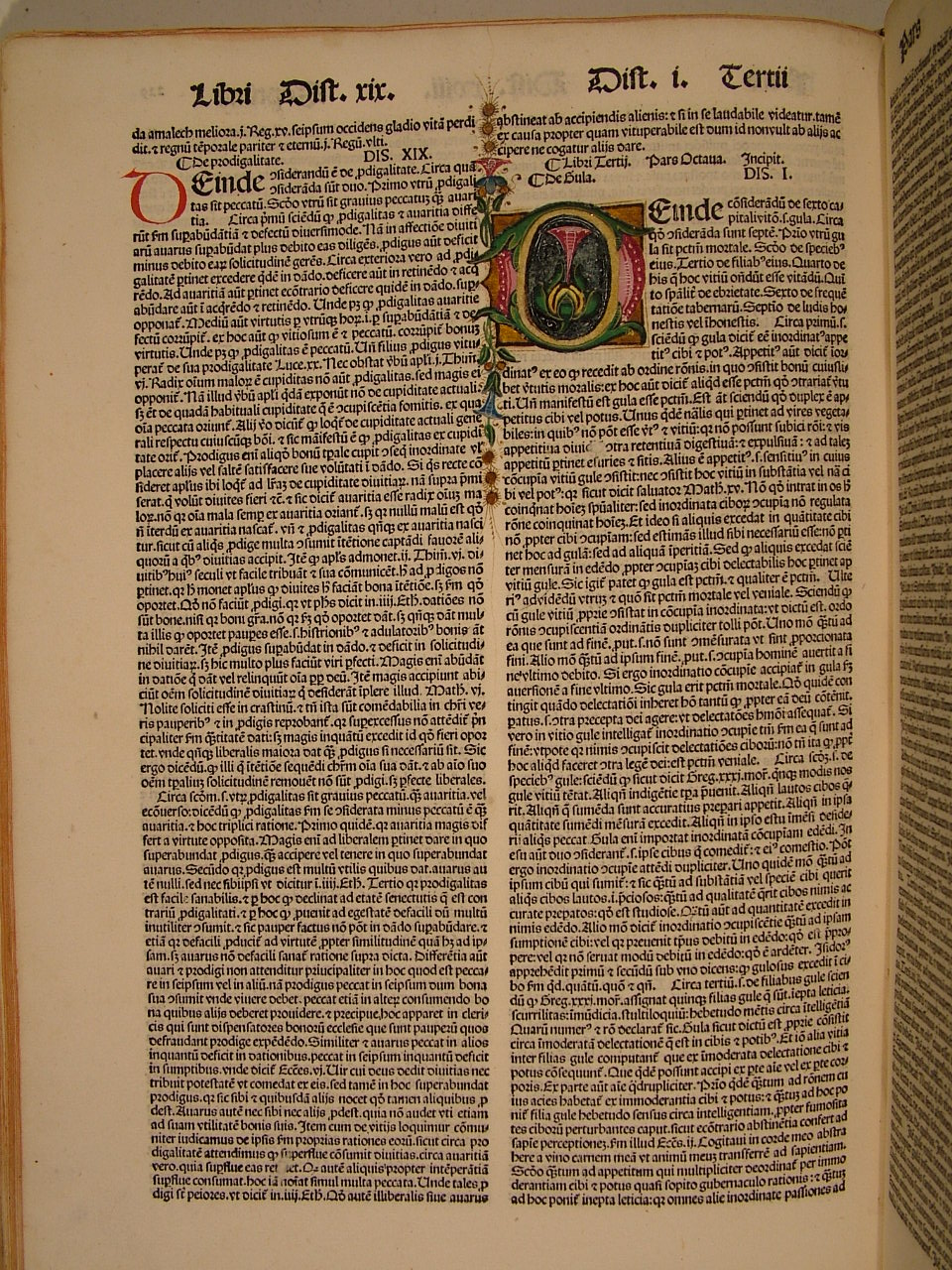 iniziale "D" (miniatura, elemento d'insieme) - ambito Italia centro-settentrionale (fine sec. XV)