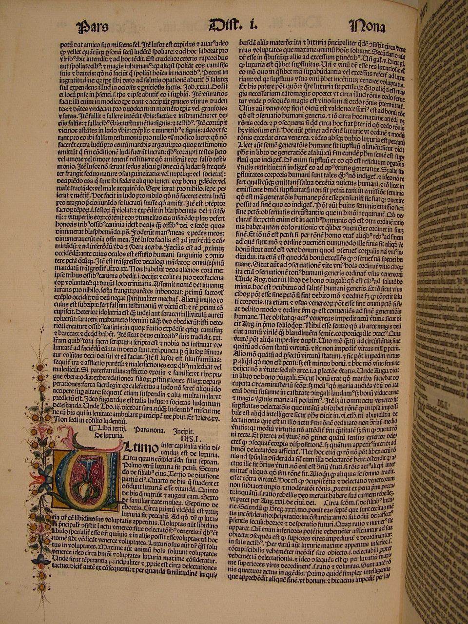 iniziale "U" (miniatura, elemento d'insieme) - ambito Italia centro-settentrionale (fine sec. XV)