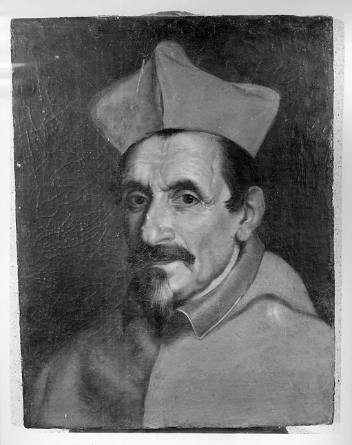 ritratto di ecclesiastico (dipinto) - ambito marchigiano (metà sec. XVII)
