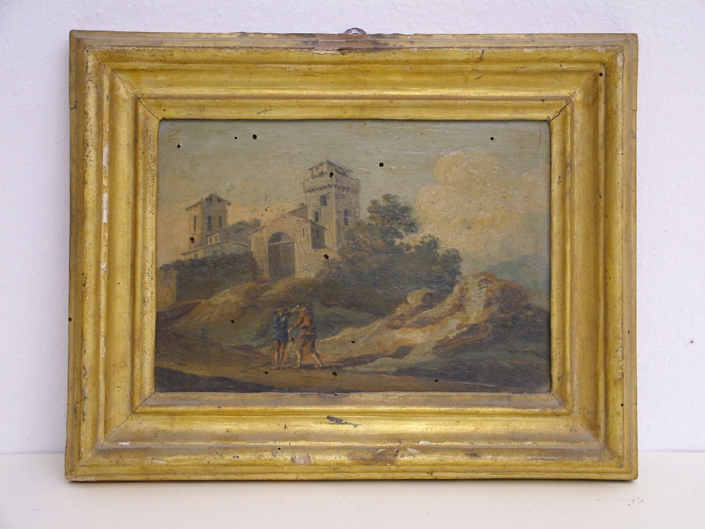 paesaggio con castello (dipinto) di Nini Vincenzo (fine/inizio secc. XVIII/ XIX)