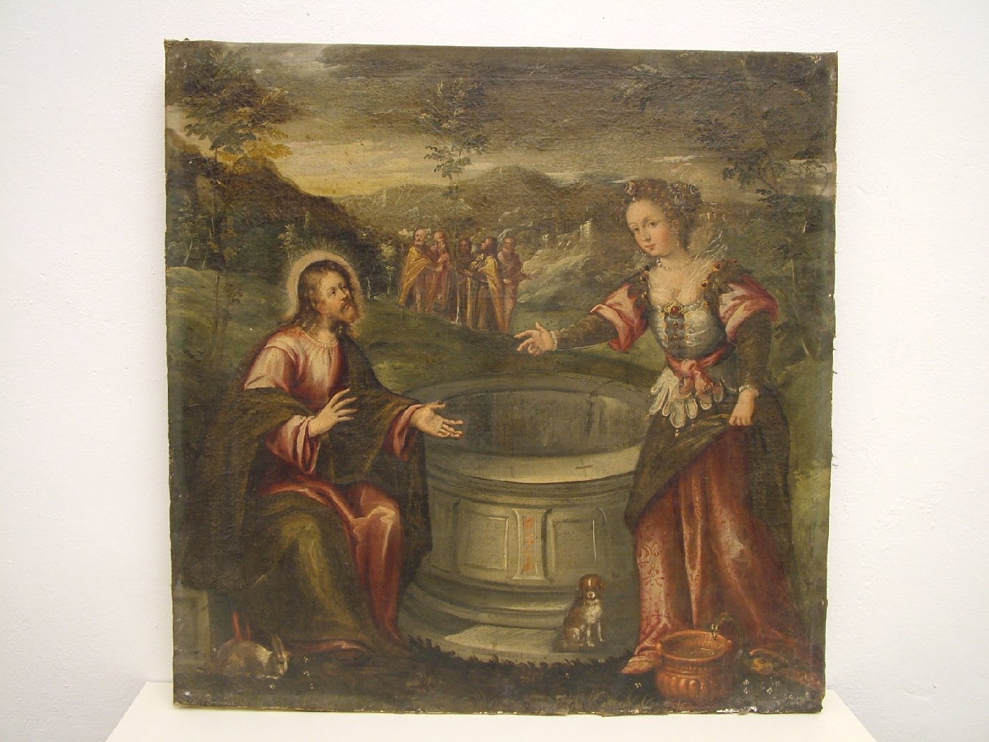 Cristo e la samaritana al pozzo (dipinto) - ambito ferrarese (seconda metà sec. XVI)