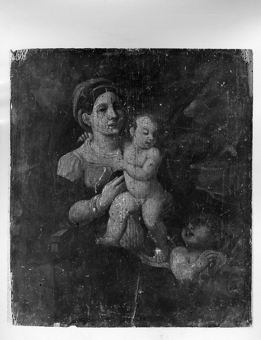 Madonna con Bambino e San Giovannino (dipinto) - ambito emiliano-romagnolo (seconda metà sec. XVI)