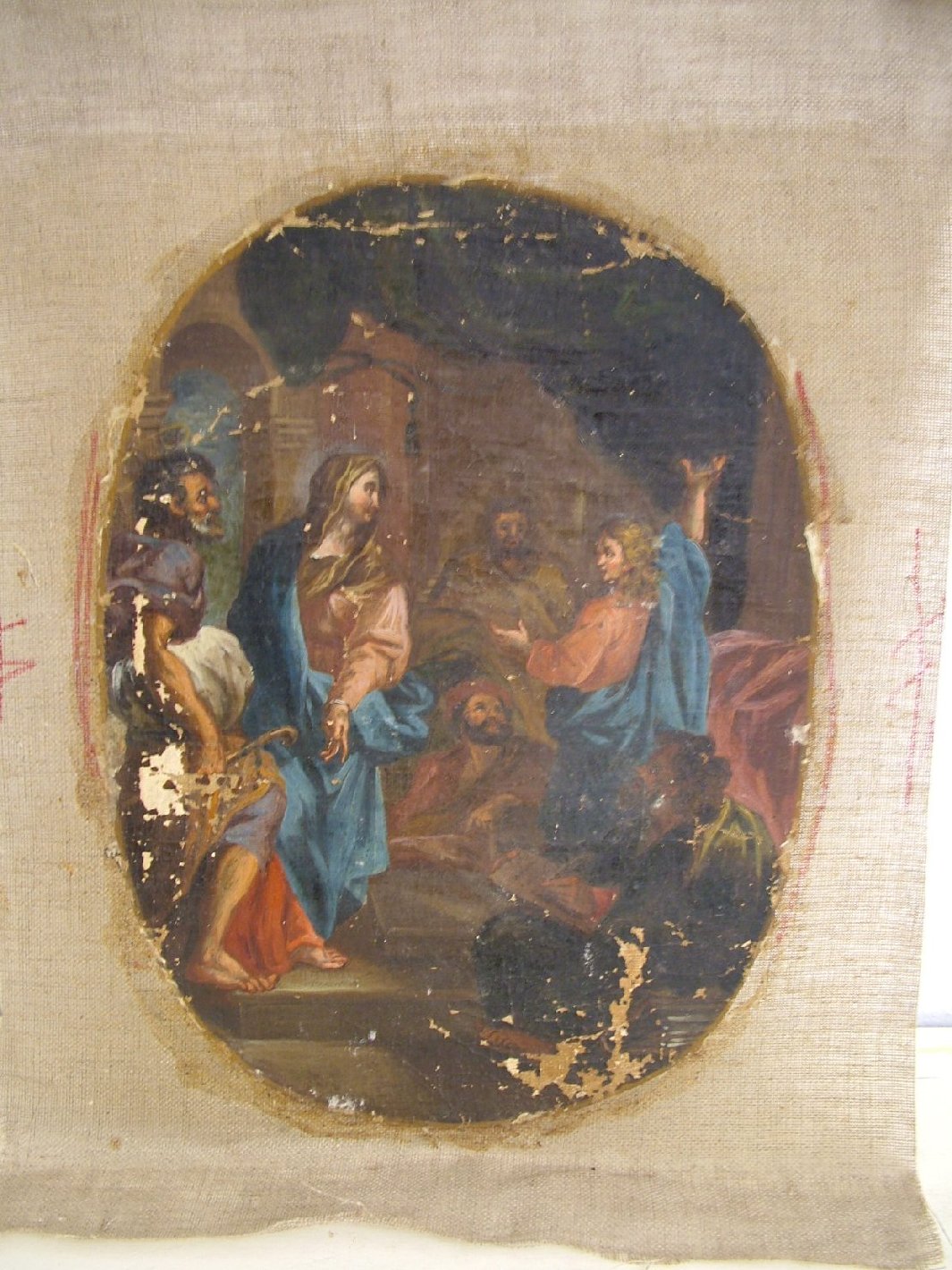 Cristo guarisce il paralitico di Cafarnao (dipinto) - ambito marchigiano (seconda metà sec. XVII)