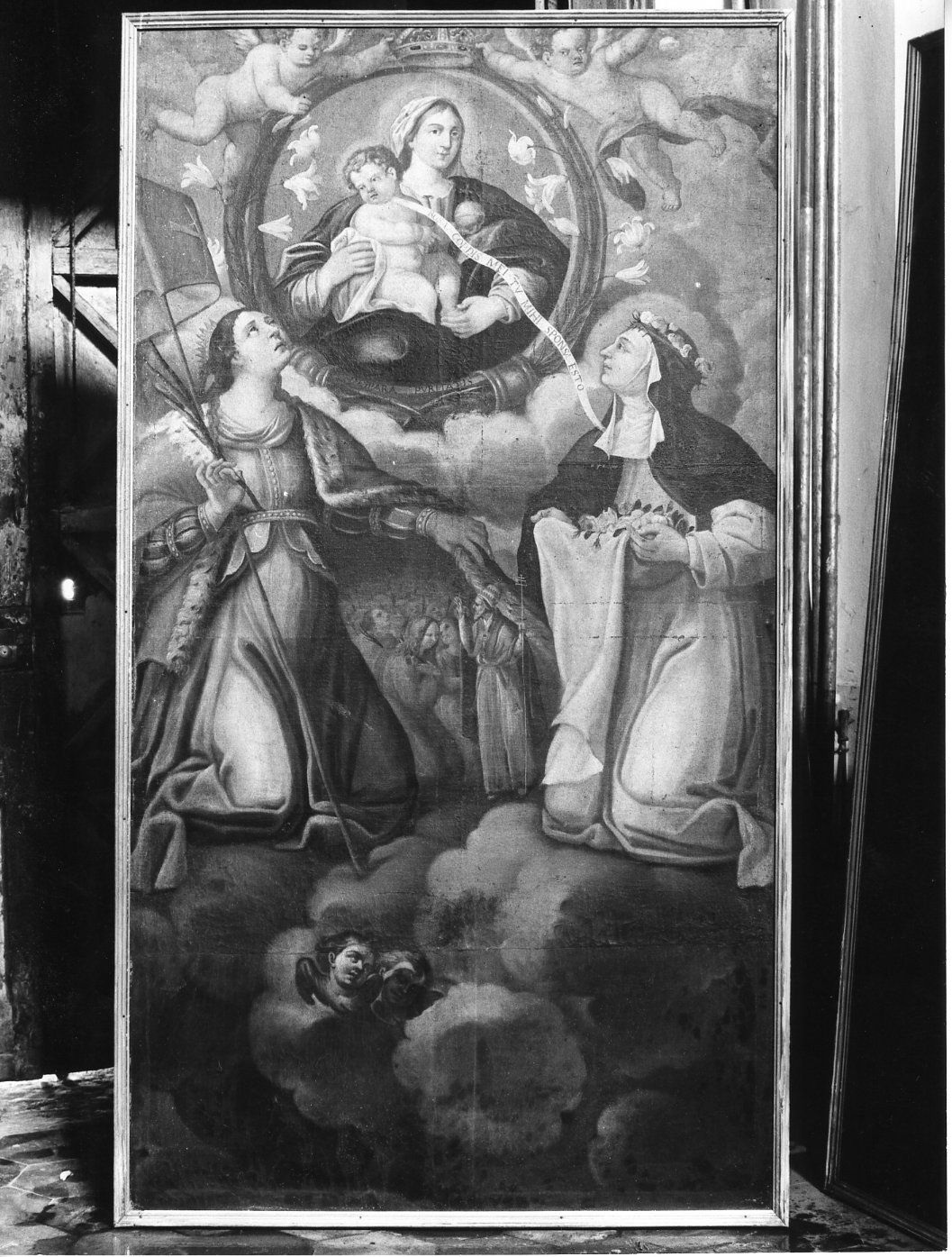 Madonna con Bambino, Santa Rosa e Sant'Orsola (dipinto) - ambito Italia meridionale (sec. XVIII)