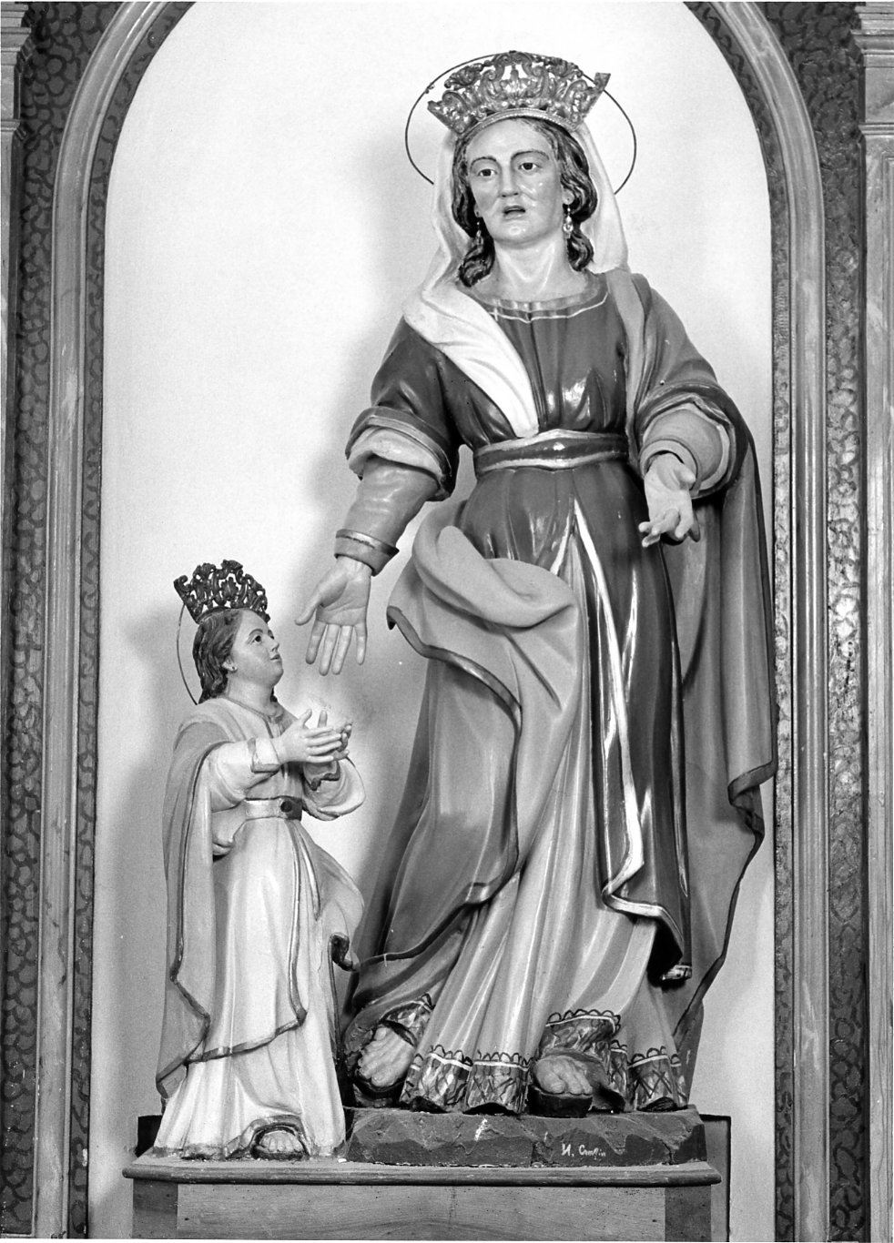 Sant'Anna e Maria Vergine bambina (gruppo scultoreo, opera isolata) - bottega Italia meridionale (secc. XVIII/ XIX)