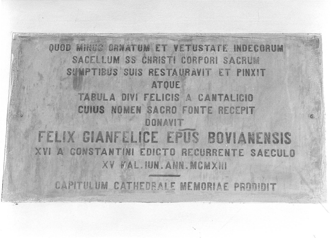 lapide, opera isolata - bottega Italia meridionale (sec. XX)