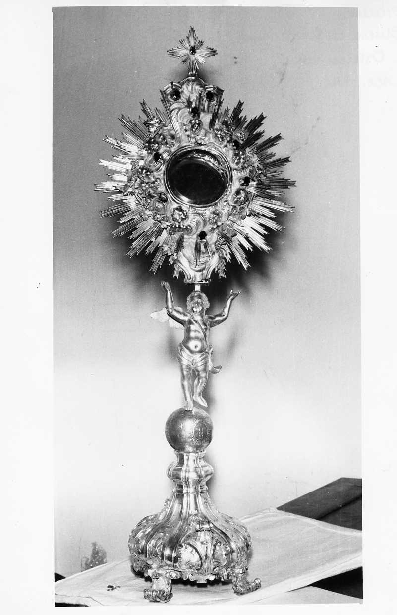 ostensorio - a raggiera - produzione Italia meridionale (secc. XVII/ XVIII)