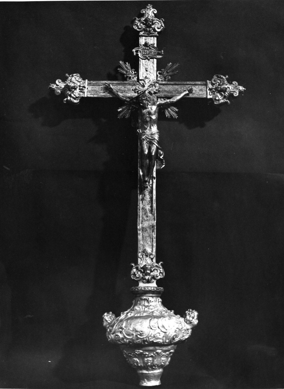 croce processionale, opera isolata - bottega napoletana (metà sec. XVIII)