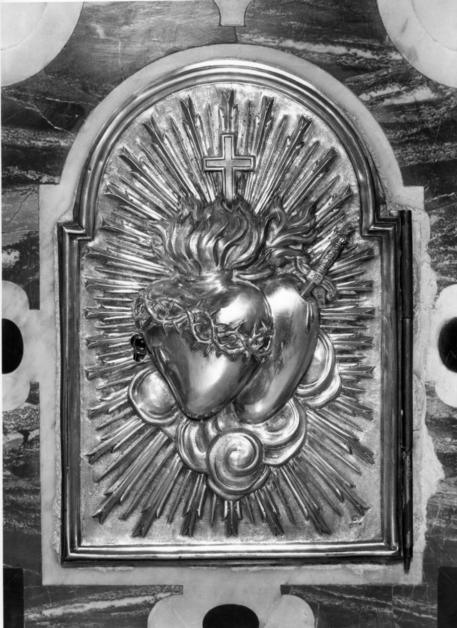 Sacro Cuore di Maria, Sacro Cuore di Gesu' (sportello di tabernacolo, insieme) di Capozzi Vincenzo (sec. XIX)