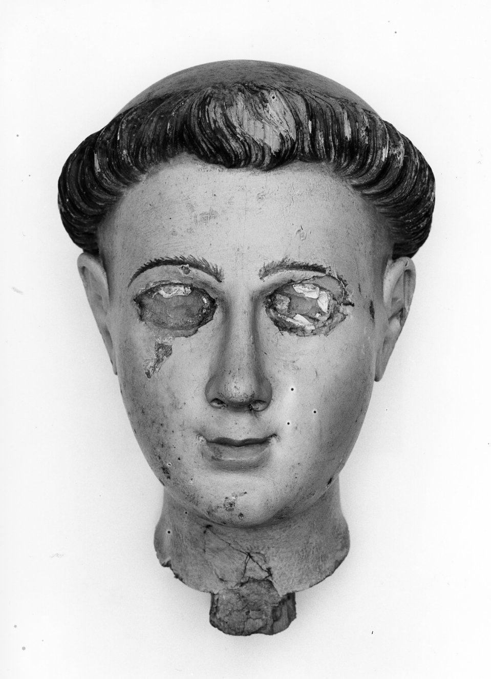 testa di santo (statua, frammento) - bottega molisana (sec. XIX)