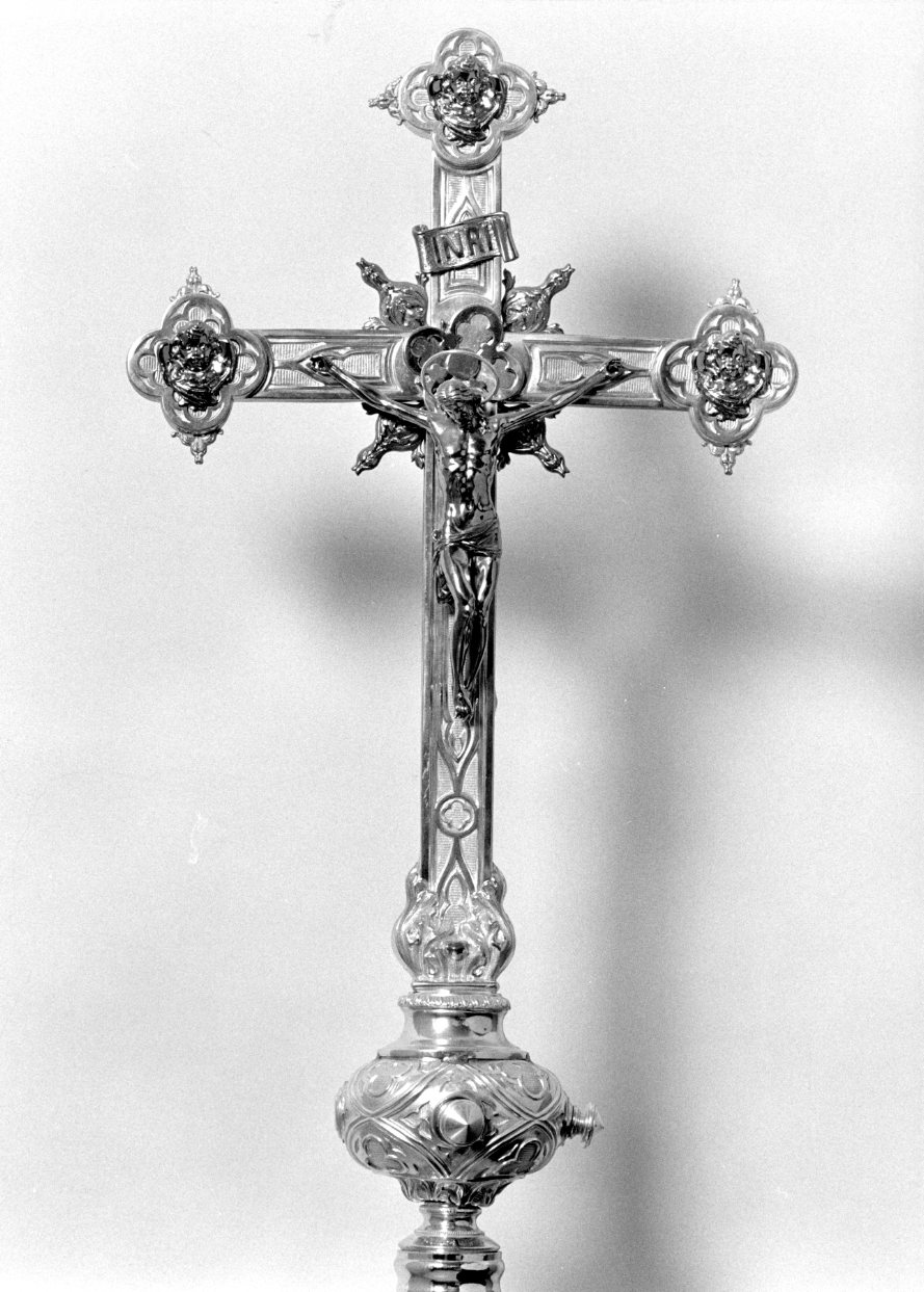 Cristo crocifisso (croce processionale) - bottega Italia meridionale (seconda metà sec. XIX)