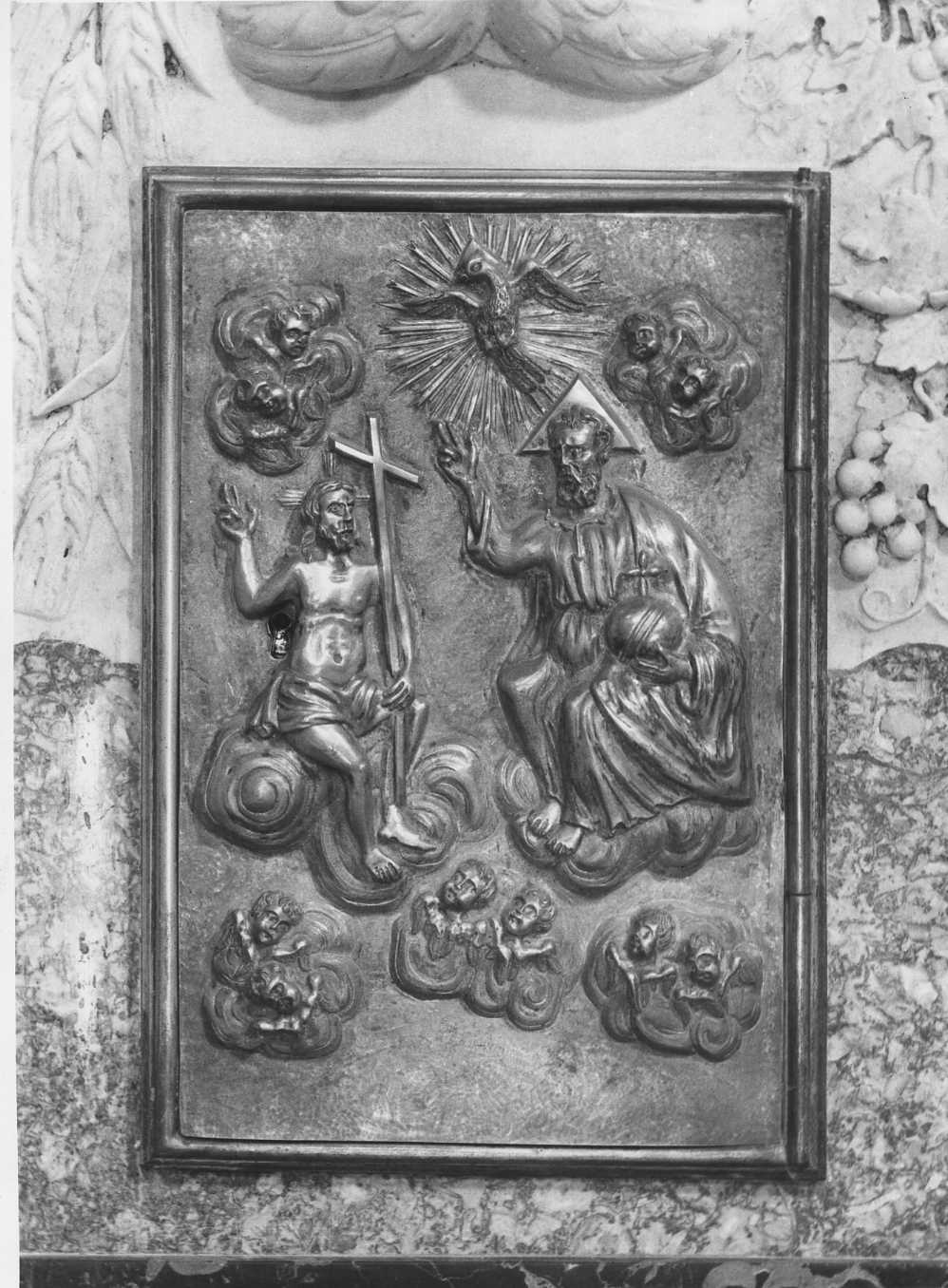 sportello di tabernacolo, elemento d'insieme - bottega agnonese (inizio sec. XX)