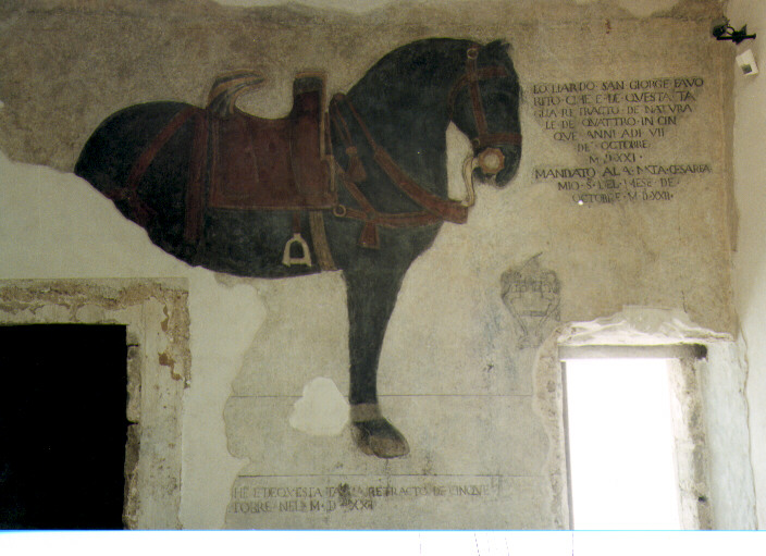 cavallo e morso (dipinto, frammento) - ambito molisano (sec. XVI)