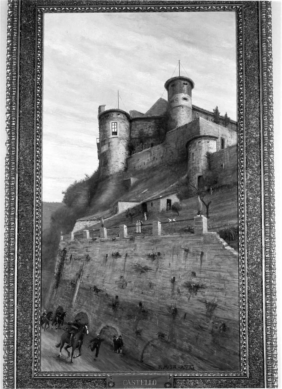 Castello di Carpinone (dipinto) di Musa Romeo (attribuito) (sec. XX)
