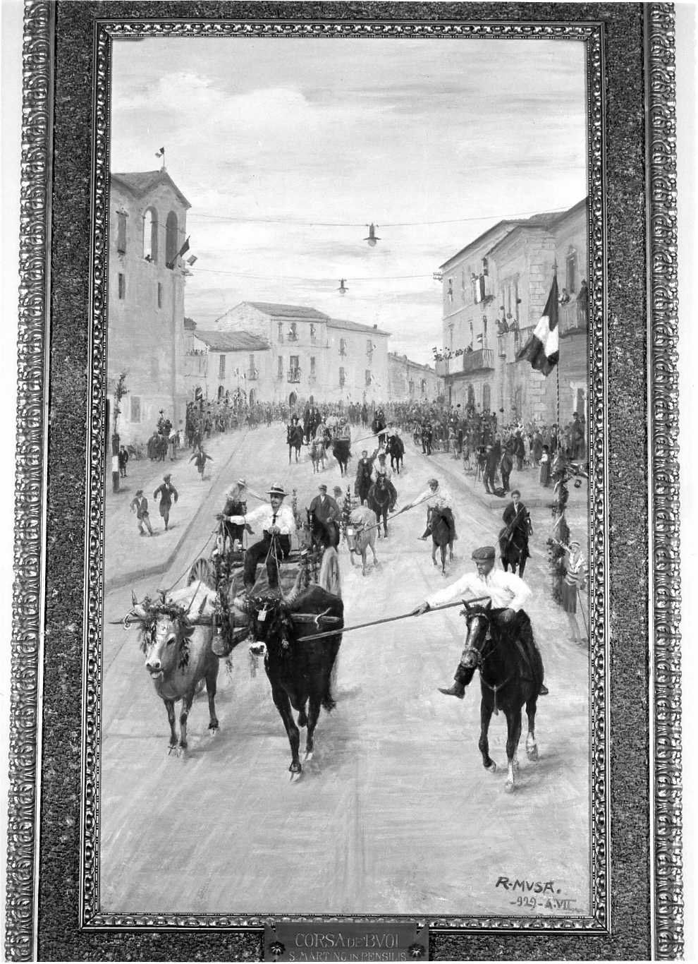 Corsa dei buoi a San Martino in Pensilis (dipinto) di Musa Romeo (attribuito) (sec. XX)