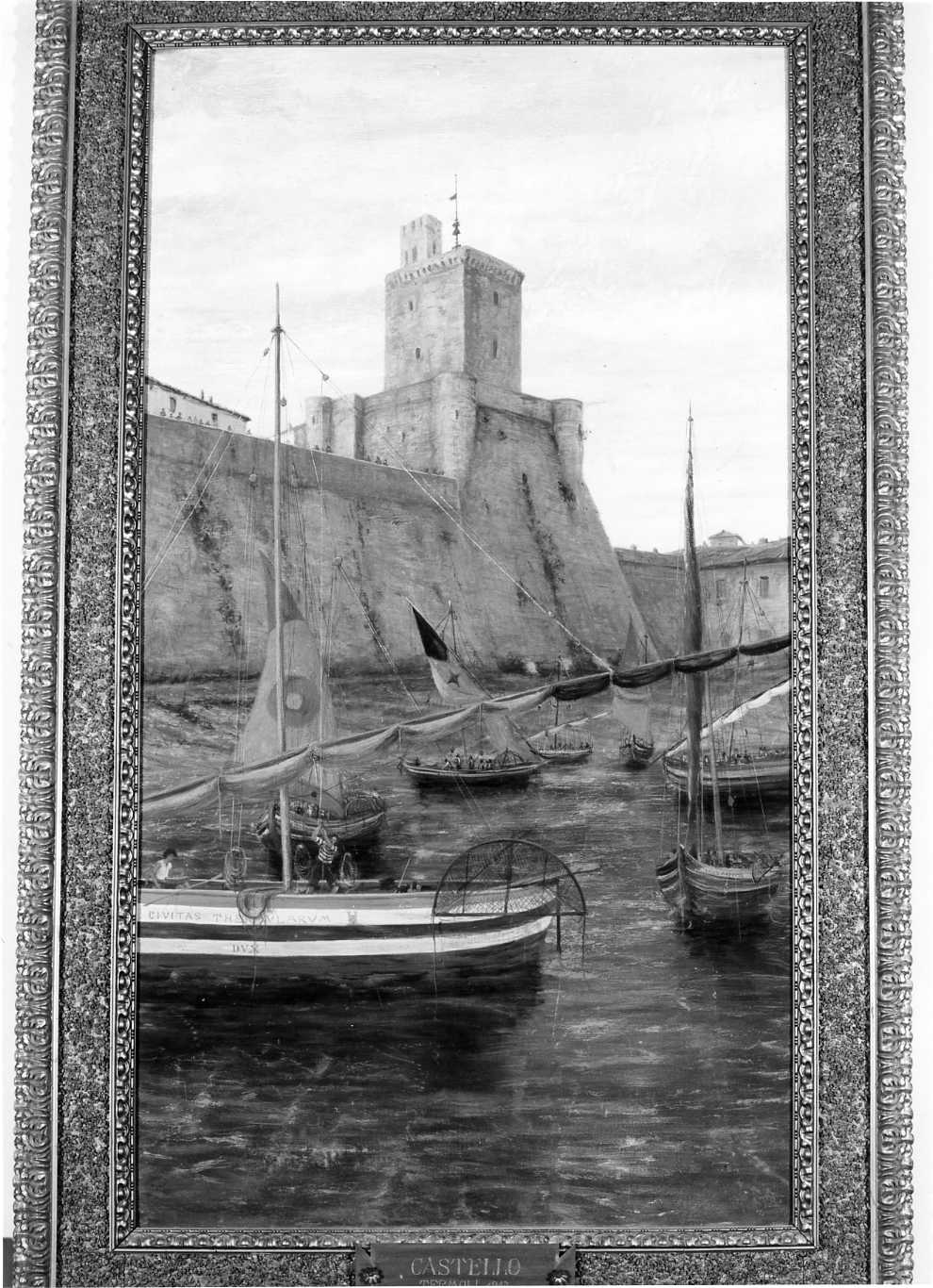Castello/ Termoli 1247, Il castello di Termoli (dipinto) di Musa Romeo (attribuito) (sec. XX)