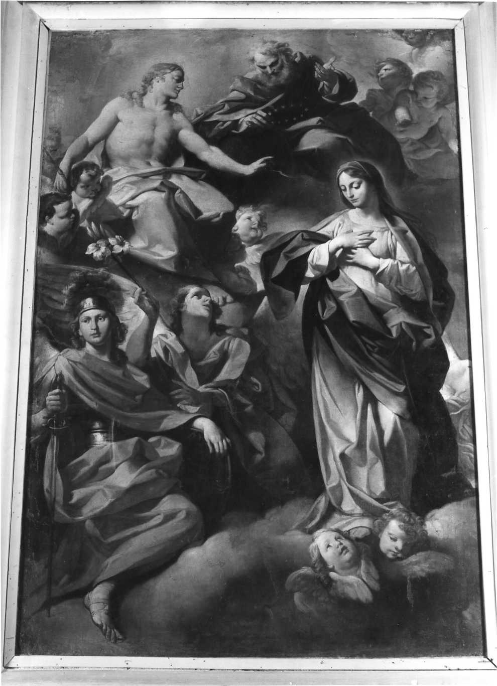 incoronazione di Maria Vergine (dipinto, opera isolata) di Ferretti Giovanni Domenico (attribuito) (prima metà sec. XVIII)