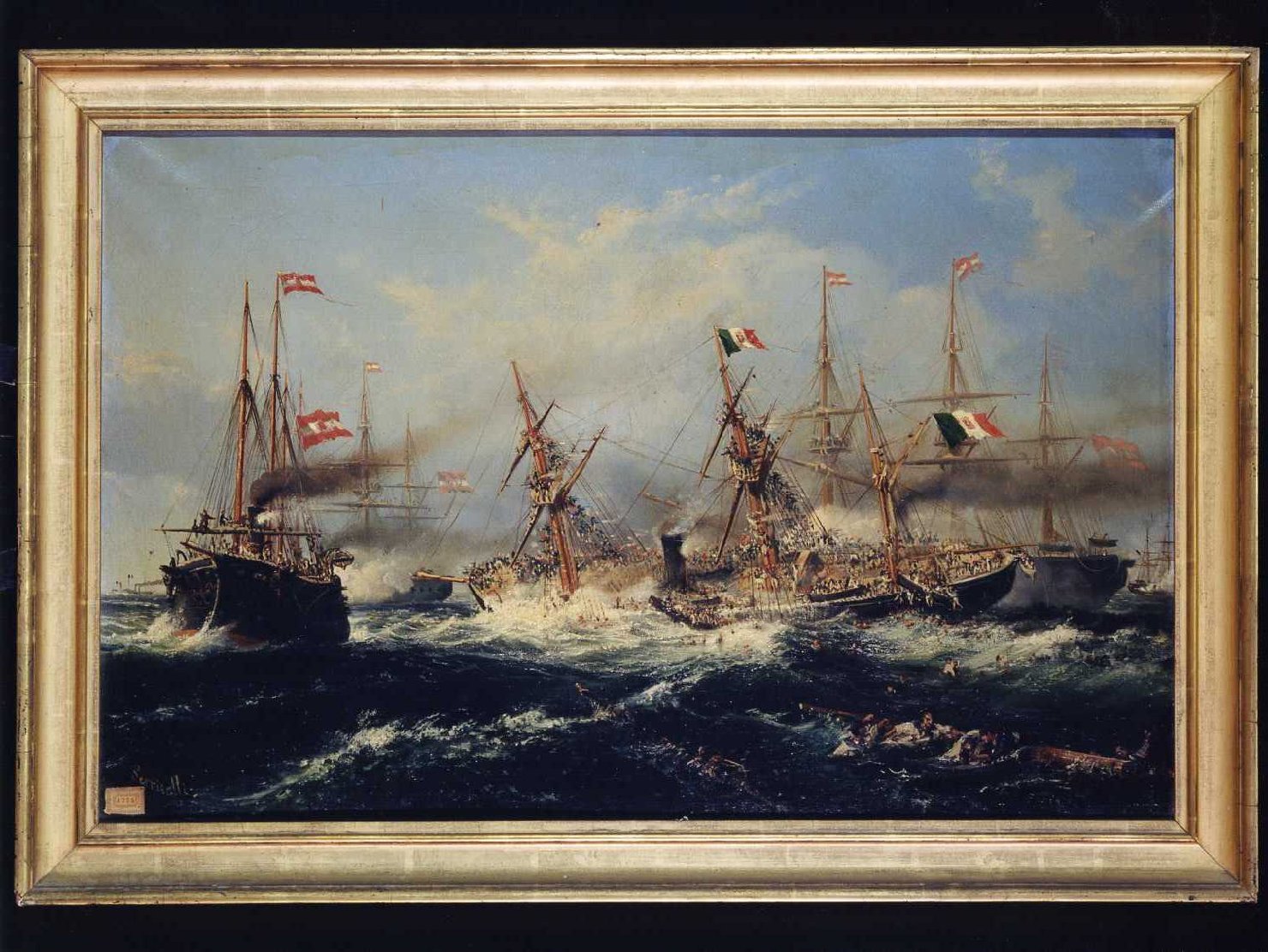 battaglia navale di Lissa (dipinto) di Serritelli Giovanni (sec. XIX)