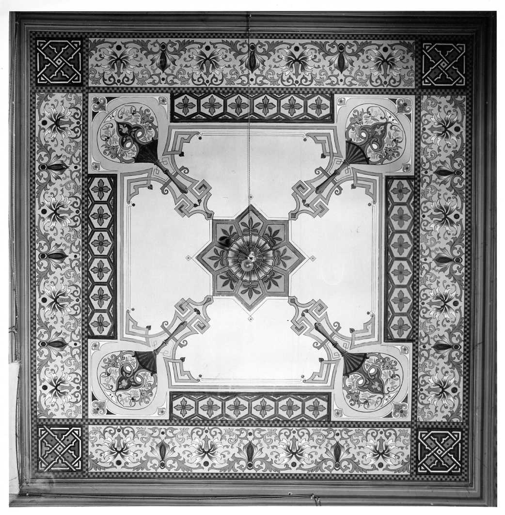 motivi decorativi geometrici e vegetali (soffitto dipinto) - ambito Italia meridionale (primo quarto sec. XX)