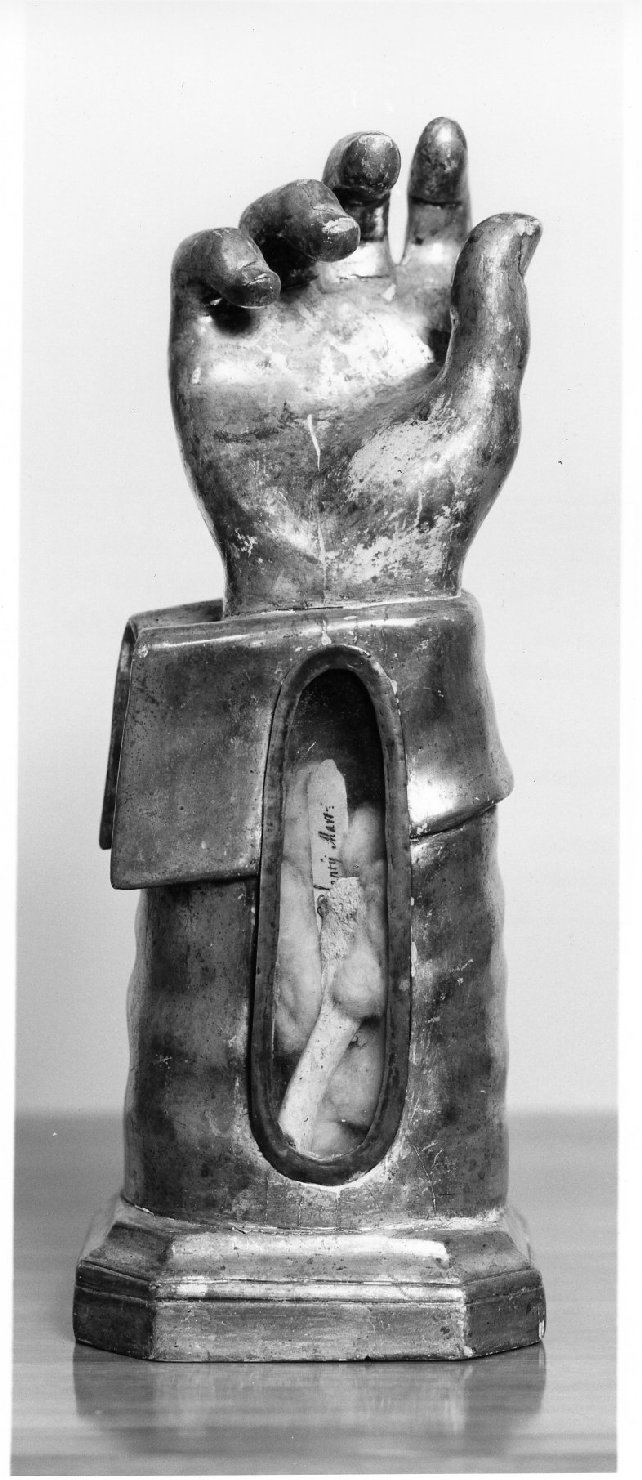 reliquiario antropomorfo - a braccio - bottega molisana (seconda metà sec. XVIII)