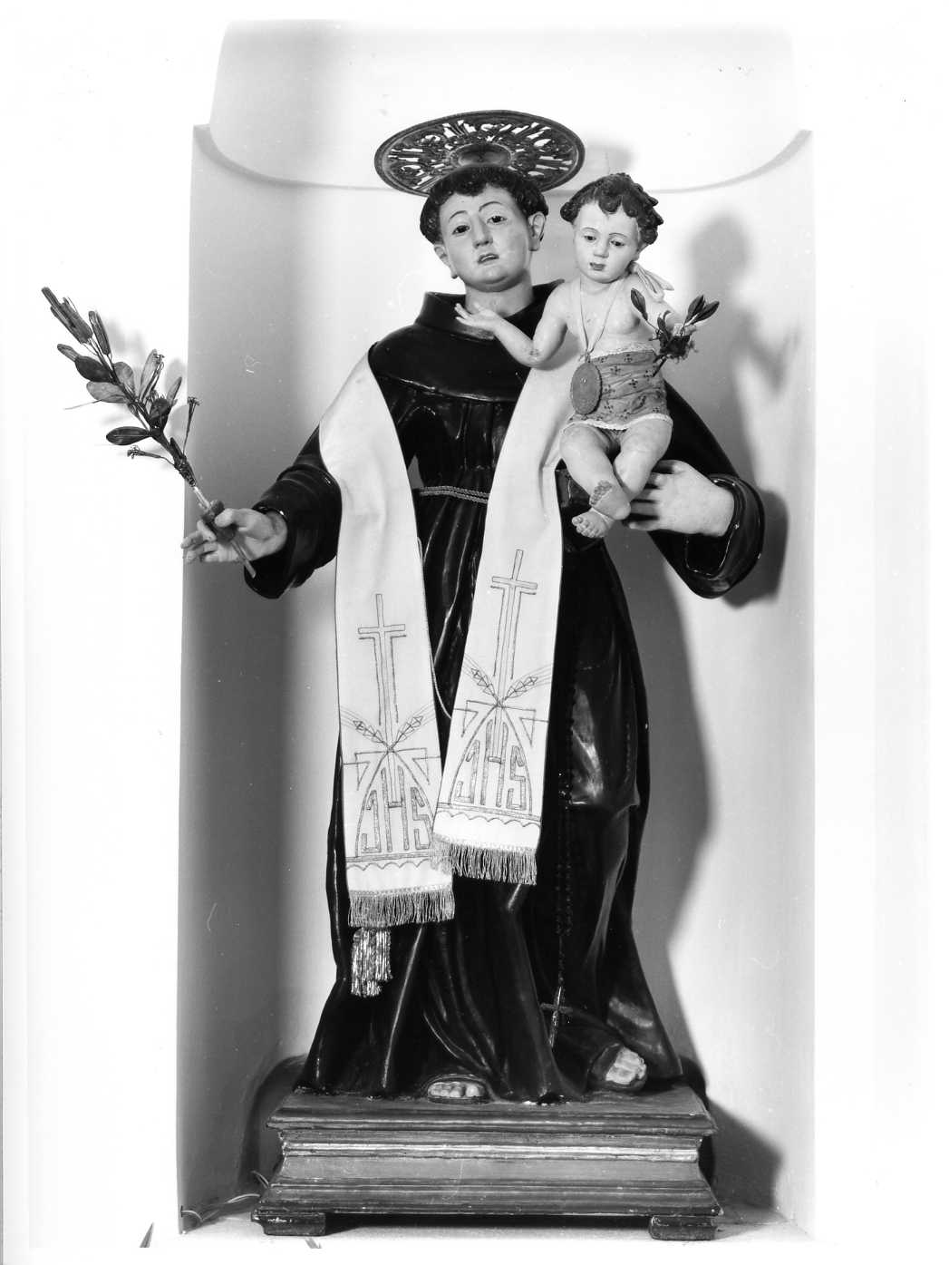 Sant'Antonio da Padova con il bambino (statua) - bottega Italia meridionale (fine/inizio secc. XVIII/ XIX)